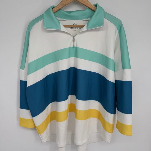 Tuckernuck Tops - Tuckernuck Top Womens M/L Sport Lisbon Stripe Martina Pullover Oversized‎ Comfy